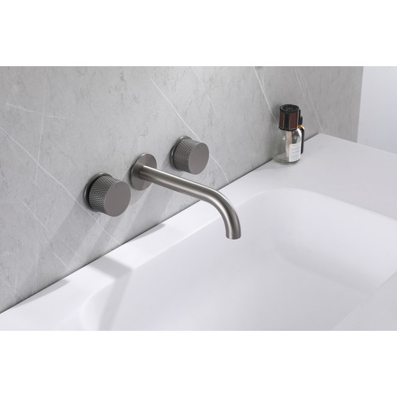 Смеситель для раковины настенный Abber Wasser Kreis AF81122NG (со скрытой частью) никель, Цвет производителя: никель - фото 2