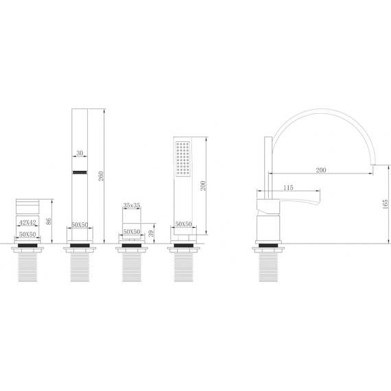 Смеситель для ванны Abber Wasserfall AF8613NG, никель, Цвет производителя: никель - фото 3