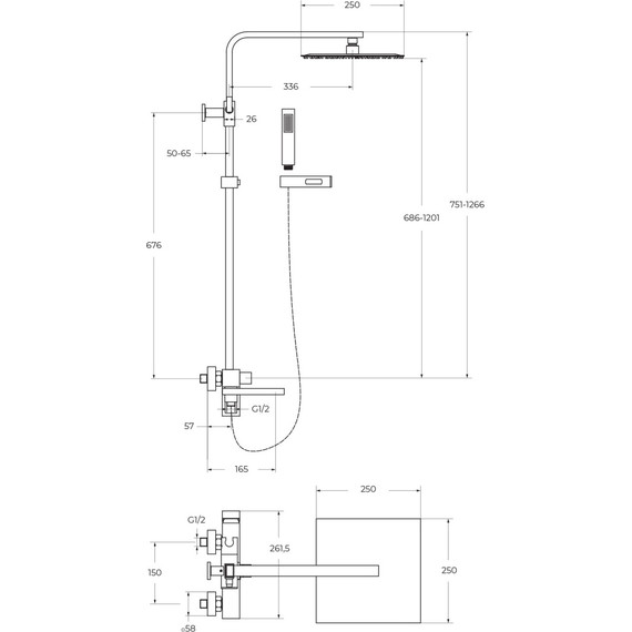 Душевая стойка BelBagno Luce LUC-VSCM-NERO, черный матовый, Цвет производителя: чёрный матовый - фото, картинка 10 Душевая стойка BelBagno Luce LUC-VSCM-NERO, черный матовый, Цвет производителя: чёрный матовый - фото 10