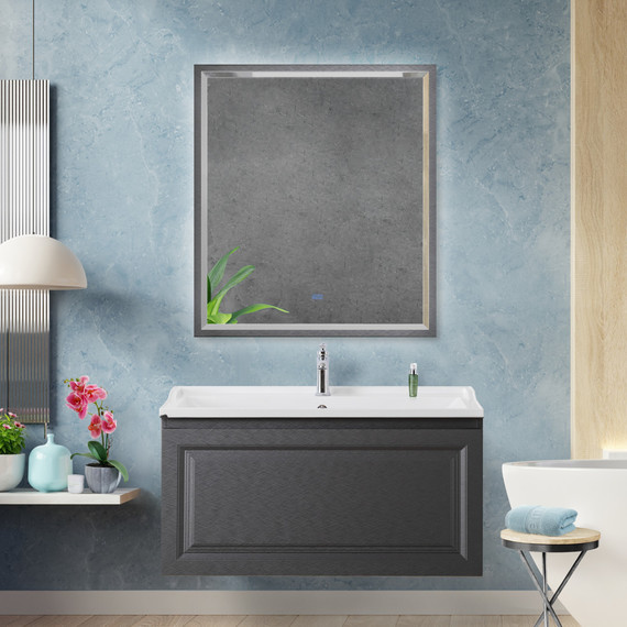 Зеркало Cezares 80 см CZR-SPC-INT-800-900-LED-TCH-WARM-TIT, титан - фото 8