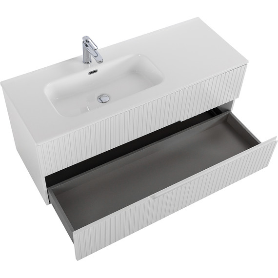 Тумба подвесная с раковиной Cezares DUET-N-1200-2C-SO-BL-L 120 см (раковина CZR-8095-120-L) bianco lucido - фото 4
