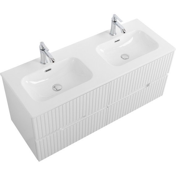 Тумба подвесная с раковиной Cezares DUET-N-1200-4C-SO-2-BL 120 см (раковина CZR-8073-120-2) bianco lucido - фото 3