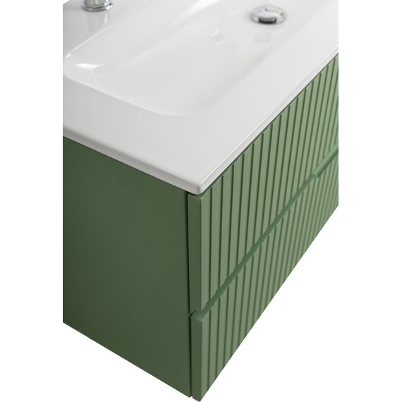 Тумба подвесная с раковиной Cezares DUET-N-1200-2C-SO-PS-P 120 см (раковина CZR-8073-120-1-2) фисташковый софт - фото 8