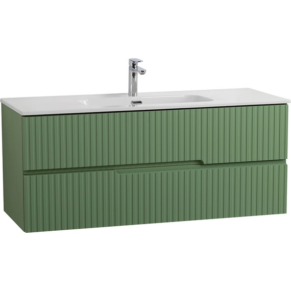 Тумба подвесная с раковиной Cezares DUET-N-1200-2C-SO-PS-P 120 см (раковина CZR-8095-120) фисташковый софт - фото 2