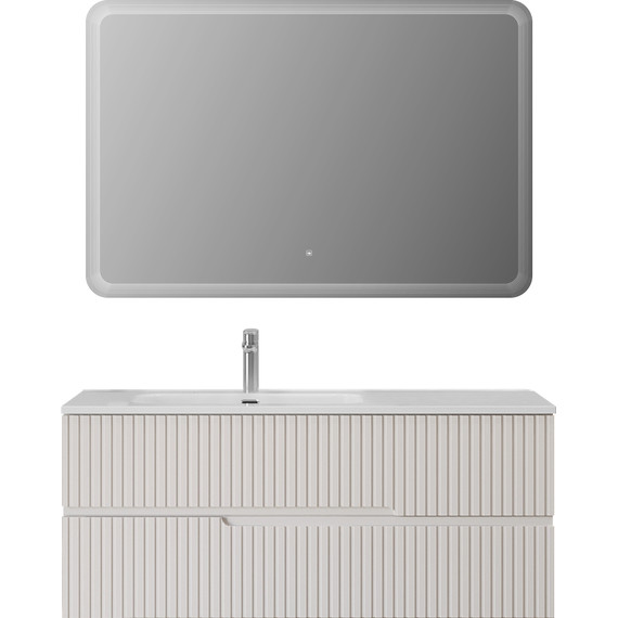 Тумба подвесная с раковиной Cezares DUET-N-1200-2C-SO-BL-L 120 см (раковина CZR-8095-120-L) bianco lucido - фото 8