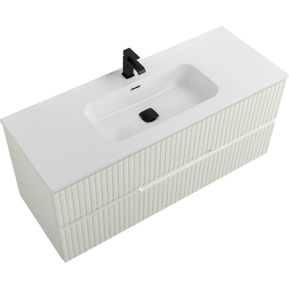 Тумба подвесная с раковиной Cezares DUET-N-1200-2C-SO-AS-P 120 см (раковина CZR-8095-120) альпака брашированная - фото 3