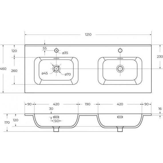Тумба подвесная с раковиной Cezares DUET-N-1200-4C-SO-2-PS-P 120 см (раковина CZR-8095-120-2) фисташковый софт - фото 12