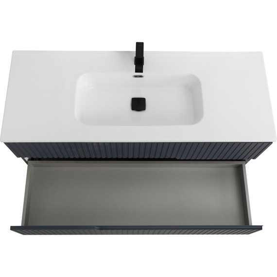 Тумба подвесная с раковиной Cezares DUET-N-1200-2C-SO-GR-P 120 см (раковина CZR-8095-120) grafito - фото 7