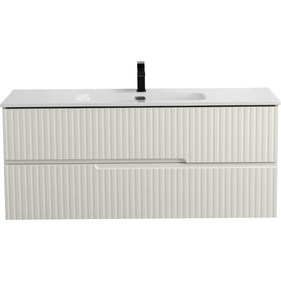 Тумба подвесная с раковиной Cezares DUET-N-1200-2C-SO-AS-P 120 см (раковина CZR-8095-120) альпака брашированная - фото 