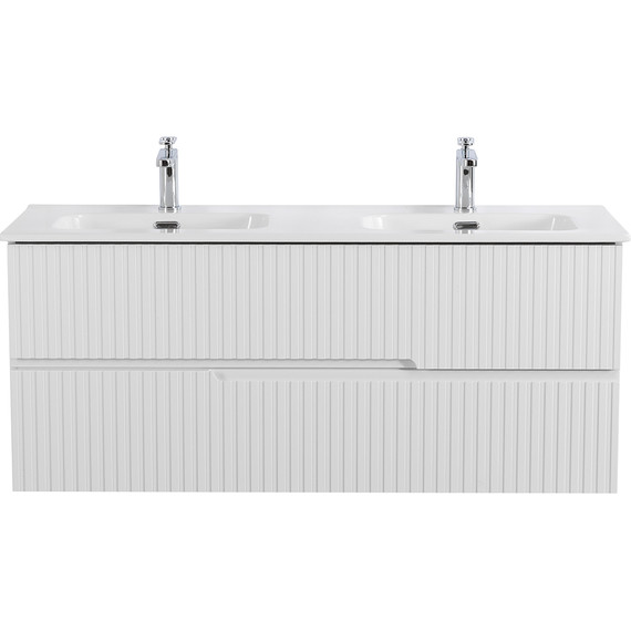 Тумба подвесная с раковиной Cezares DUET-N-1200-2C-SO-2-BL 120 см (раковина CZR-8095-120-2) bianco lucido - фото 