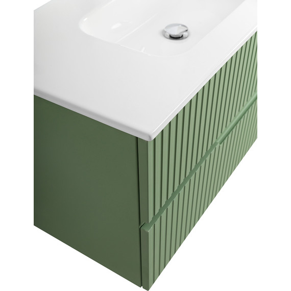 Тумба подвесная с раковиной Cezares DUET-N-1000-2C-SO-PS-P 100 см (раковина CZR-8095-100) фисташковый софт - фото 7