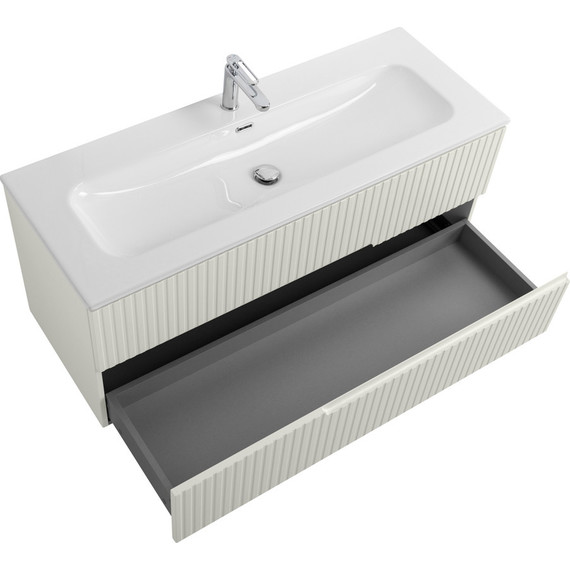 Тумба подвесная с раковиной Cezares DUET-N-1200-2C-SO-AS-P 120 см (раковина CZR-8073-120) альпака брашированная - фото 4