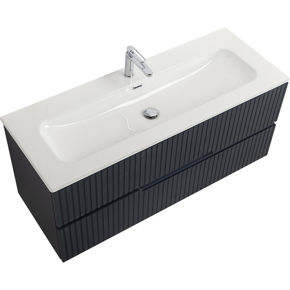 Тумба подвесная с раковиной Cezares DUET-N-1200-2C-SO-GR-P 120 см (раковина CZR-8073-120) grafito - фото 10