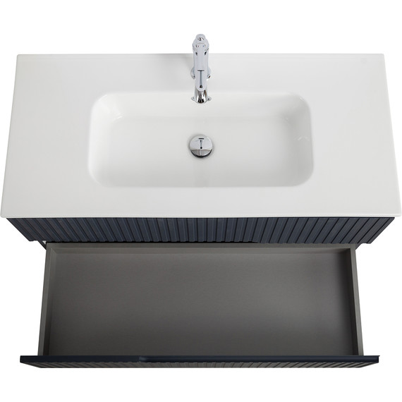 Тумба подвесная с раковиной Cezares DUET-N-1000-2C-SO-GR-P 100 см (раковина CZR-8095-100) grafito - фото 6