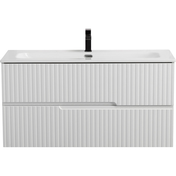 Тумба подвесная с раковиной Cezares DUET-N-1000-2C-SO-BL 100 см (раковина CZR-8073-100) bianco lucido - фото 