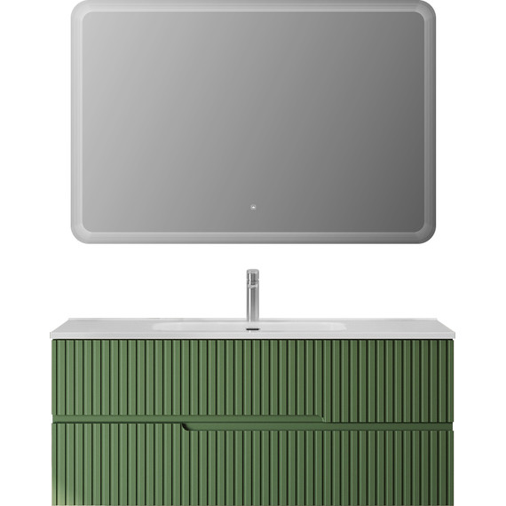 Тумба подвесная с раковиной Cezares DUET-N-1200-2C-SO-PS-P 120 см (раковина CZR-8095-120) фисташковый софт - фото 10