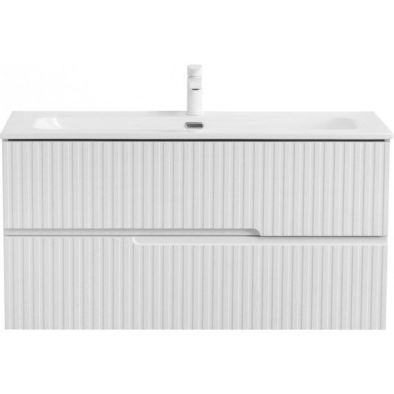 Тумба подвесная с раковиной Cezares DUET-N-1000-2C-SO-FBS-P 100 см (раковина CZR-8073-100) ясень белый софт - фото 