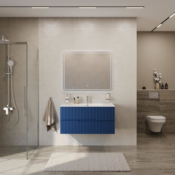 Тумба подвесная с раковиной Cezares DUET-N-1000-2C-SO-SPF-P 100 см (раковина CZR-8095-100) sapfiro - фото 8