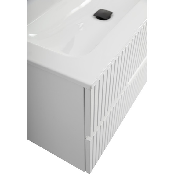 Тумба подвесная с раковиной Cezares DUET-N-1000-2C-SO-BL 100 см (раковина CZR-8073-100) bianco lucido - фото 6