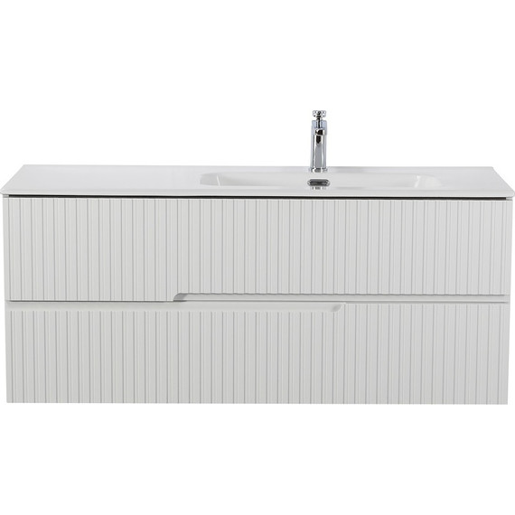 Тумба подвесная с раковиной Cezares DUET-N-1200-2C-SO-BL-R 120 см (раковина CZR-8095-120-R) bianco lucido - фото 