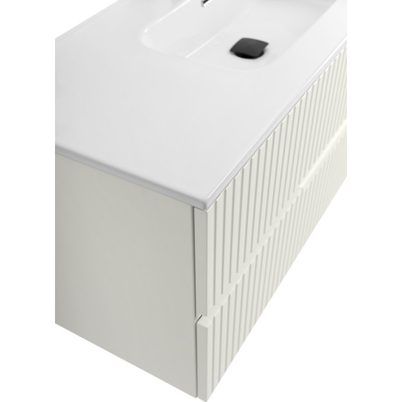 Тумба подвесная с раковиной Cezares DUET-N-1200-2C-SO-AS-P 120 см (раковина CZR-8095-120) альпака брашированная - фото 6