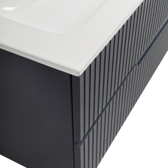 Тумба подвесная с раковиной Cezares DUET-N-1200-2C-SO-GR-P 120 см (раковина CZR-8073-120-1-2) grafito - фото 8