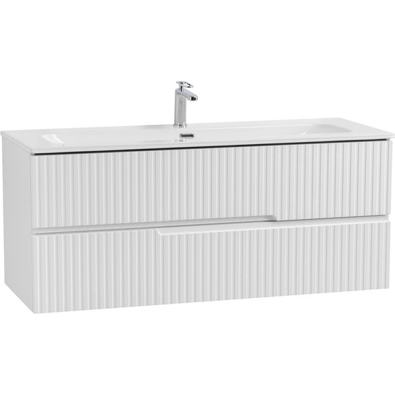 Тумба подвесная с раковиной Cezares DUET-N-1200-2C-SO-BO 120 см (раковина CZR-8073-120) bianco opaco - фото 2