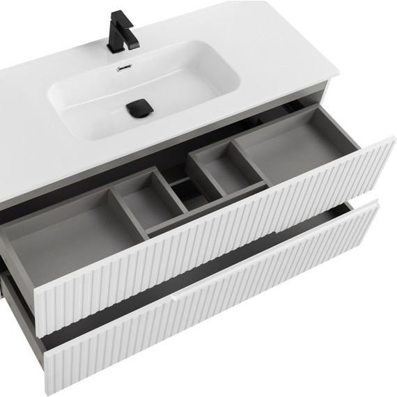 Тумба подвесная с раковиной Cezares DUET-N-1200-2C-SO-FBS-P 120 см (раковина CZR-8095-120) ясень белый софт - фото 5