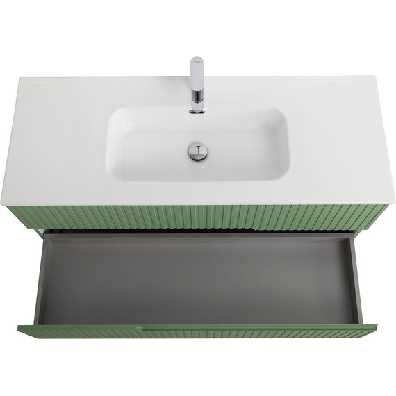 Тумба подвесная с раковиной Cezares DUET-N-1200-2C-SO-PS-P 120 см (раковина CZR-8095-120) фисташковый софт - фото 7