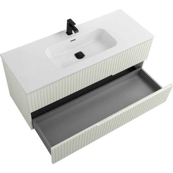 Тумба подвесная с раковиной Cezares DUET-N-1200-2C-SO-AS-P 120 см (раковина CZR-8095-120) альпака брашированная - фото 4