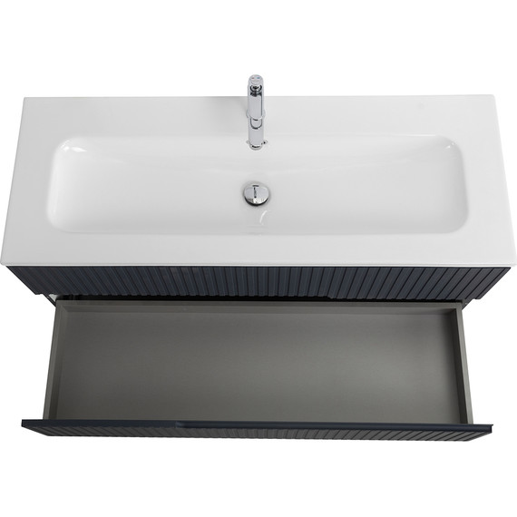 Тумба подвесная с раковиной Cezares DUET-N-1200-2C-SO-GR-P 120 см (раковина CZR-8073-120) grafito - фото 6