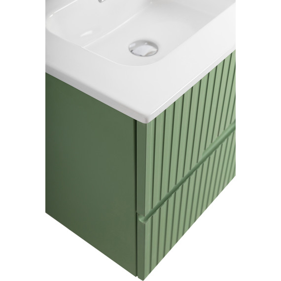 Тумба подвесная с раковиной Cezares DUET-N-1200-4C-SO-2-PS-P 120 см (раковина CZR-8095-120-2) фисташковый софт - фото 8