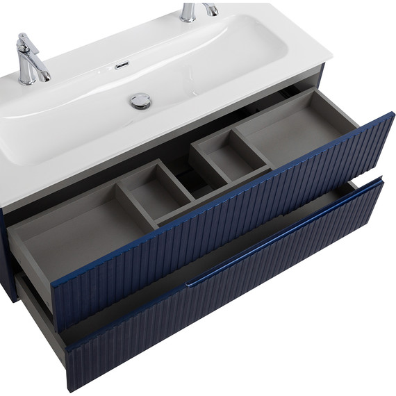 Тумба подвесная с раковиной Cezares DUET-N-1200-2C-SO-SPF-P 120 см (раковина CZR-8073-120-1-2) sapfiro - фото 5