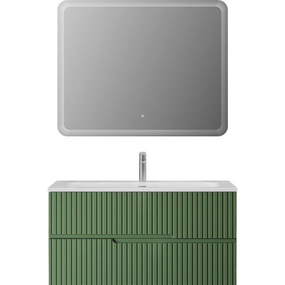 Тумба подвесная с раковиной Cezares DUET-N-1000-2C-SO-PS-P 100 см (раковина CZR-8073-100) фисташковый софт - фото 10