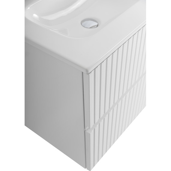 Тумба подвесная с раковиной Cezares DUET-N-1200-2C-SO-2-BL 120 см (раковина CZR-8073-120-2) bianco lucido - фото 6