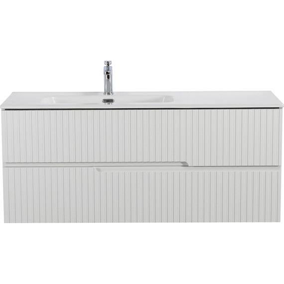Тумба подвесная с раковиной Cezares DUET-N-1200-2C-SO-BL-L 120 см (раковина CZR-8095-120-L) bianco lucido - фото 