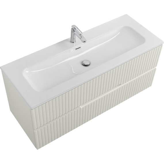 Тумба подвесная с раковиной Cezares DUET-N-1200-2C-SO-AS-P 120 см (раковина CZR-8073-120) альпака брашированная - фото 3