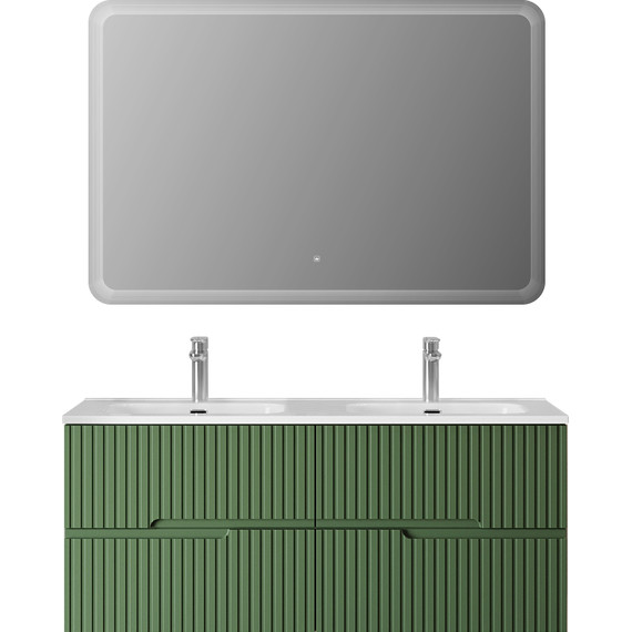 Тумба подвесная с раковиной Cezares DUET-N-1200-4C-SO-2-PS-P 120 см (раковина CZR-8073-120-2) фисташковый софт - фото 10