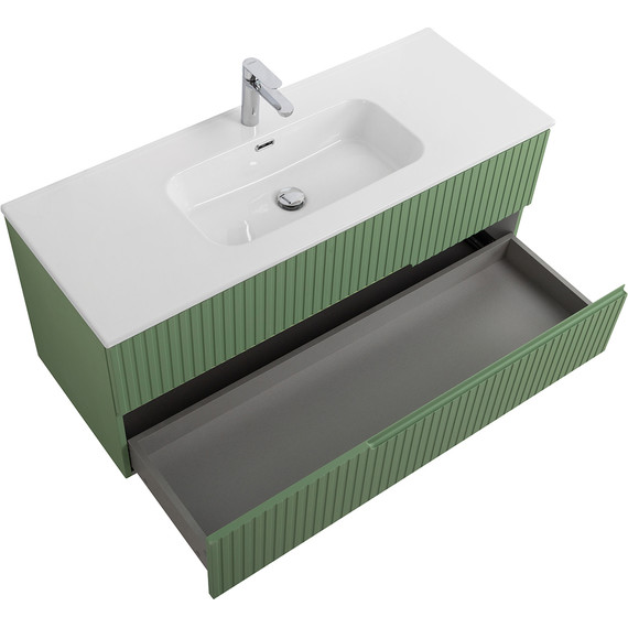 Тумба подвесная с раковиной Cezares DUET-N-1200-2C-SO-PS-P 120 см (раковина CZR-8095-120) фисташковый софт - фото 3