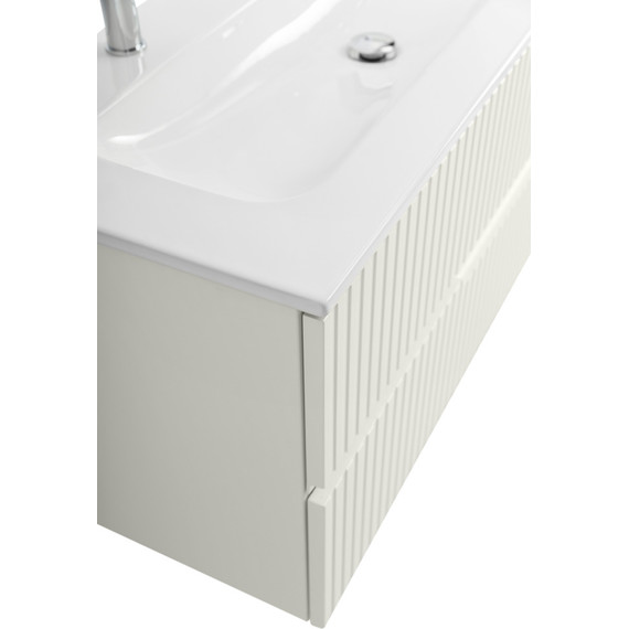 Тумба подвесная с раковиной Cezares DUET-N-1200-2C-SO-AS-P 120 см (раковина CZR-8073-120-1-2) альпака брашированная - фото 6