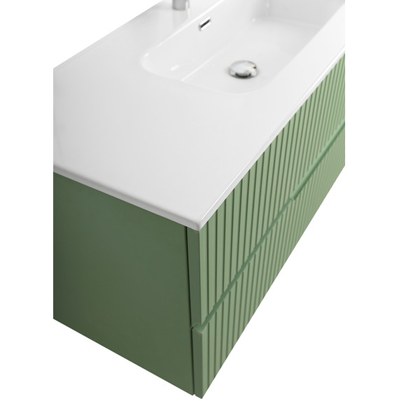 Тумба подвесная с раковиной Cezares DUET-N-1200-2C-SO-PS-P 120 см (раковина CZR-8095-120) фисташковый софт - фото 8