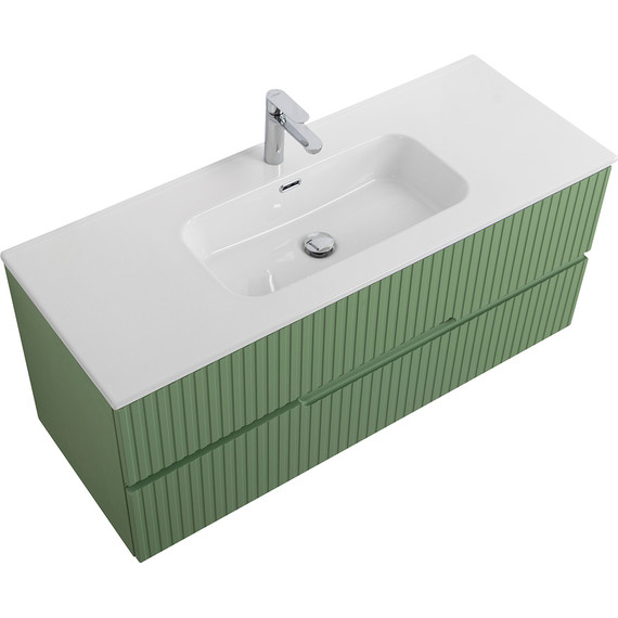 Тумба подвесная с раковиной Cezares DUET-N-1200-2C-SO-PS-P 120 см (раковина CZR-8095-120) фисташковый софт - фото 5