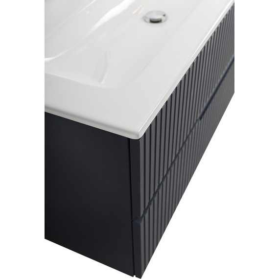 Тумба подвесная с раковиной Cezares DUET-N-1200-2C-SO-GR-P 120 см (раковина CZR-8073-120) grafito - фото 8