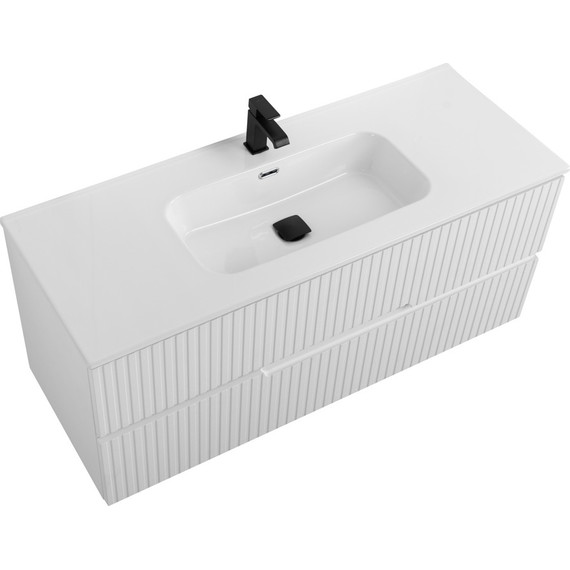 Тумба подвесная с раковиной Cezares DUET-N-1200-2C-SO-FBS-P 120 см (раковина CZR-8095-120) ясень белый софт - фото 4