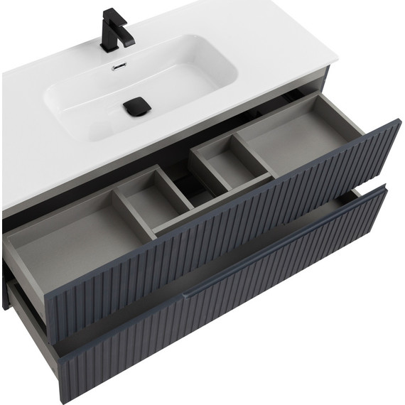 Тумба подвесная с раковиной Cezares DUET-N-1200-2C-SO-GR-P 120 см (раковина CZR-8095-120) grafito - фото 6