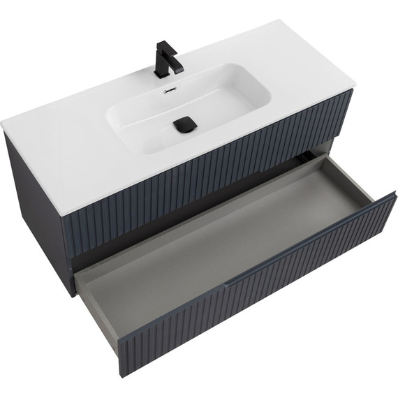 Тумба подвесная с раковиной Cezares DUET-N-1200-2C-SO-GR-P 120 см (раковина CZR-8095-120) grafito - фото 3