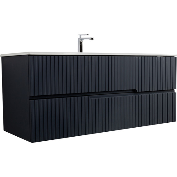 Тумба подвесная с раковиной Cezares DUET-N-1200-2C-SO-GR-P 120 см (раковина CZR-8073-120) grafito - фото 7