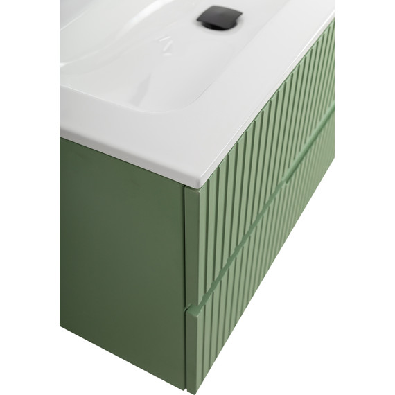 Тумба подвесная с раковиной Cezares DUET-N-1000-2C-SO-PS-P 100 см (раковина CZR-8073-100) фисташковый софт - фото 7