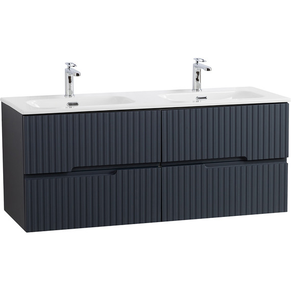 Тумба подвесная с раковиной Cezares DUET-N-1200-4C-SO-2-GR-P 120 см (раковина CZR-8073-120-2) grafito - фото 2