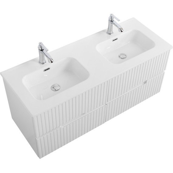 Тумба подвесная с раковиной Cezares DUET-N-1200-4C-SO-2-BL 120 см (раковина CZR-8095-120-2) bianco lucido - фото 3